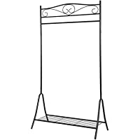 SONGMICS Perchero de Metal para Prendas Soporte para Colgar Ropa Estilo clásico Color Negro 173 x 90 x 44-5cm HSR01B